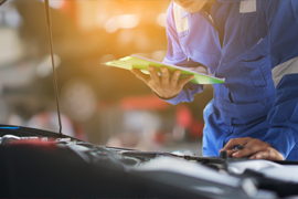 Engine being diagnosed electronically